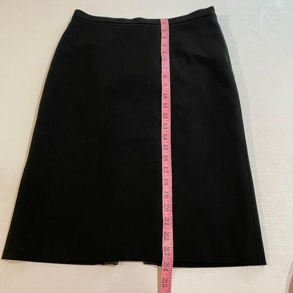 BCBGMAXAZRIA Black Lace-Up Faux Leather Trim Pencil Skirt Women’s Size 4 - Picture 5 of 7